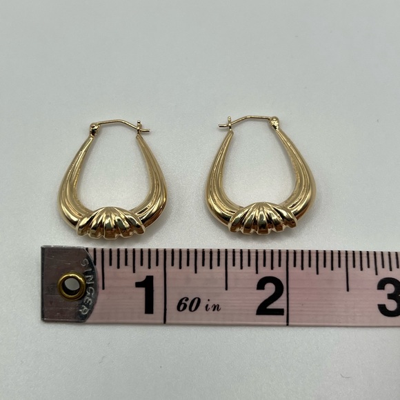 14k Solid Gold Hoop Earrings - Picture 4 of 16